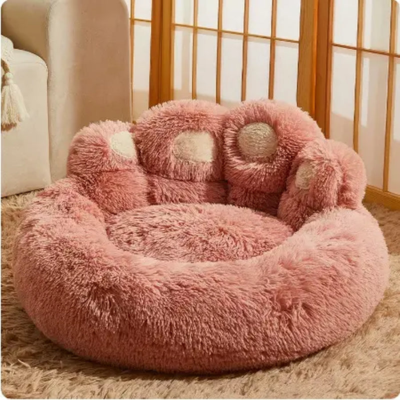 The Paw Haven Hooded Cat Bed | Hooded Cat Bed | Calming Cat Cave | Self Warming Pet Bed | Plush Donut Dog Bed | for Indoor Cats & Small Dogs