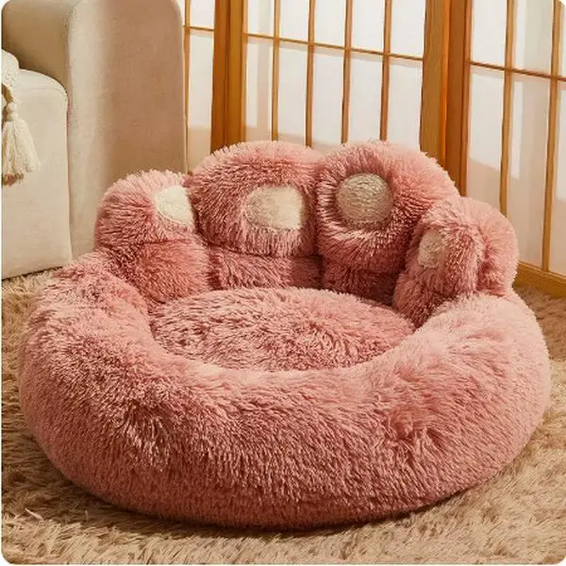 The Paw Haven Hooded Cat Bed | Hooded Cat Bed | Calming Cat Cave | Self Warming Pet Bed | Plush Donut Dog Bed | for Indoor Cats & Small Dogs