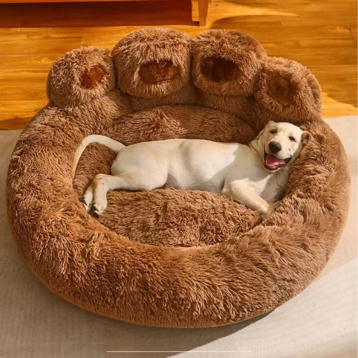 The Paw Haven Hooded Cat Bed | Hooded Cat Bed | Calming Cat Cave | Self Warming Pet Bed | Plush Donut Dog Bed | for Indoor Cats & Small Dogs