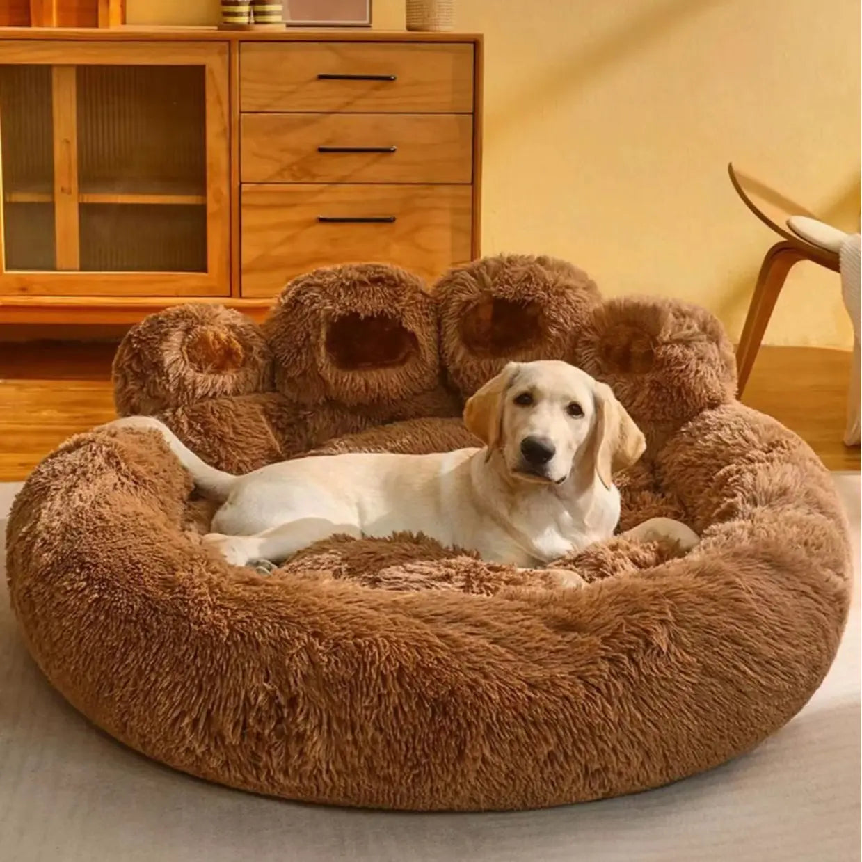 The Paw Haven Hooded Cat Bed | Hooded Cat Bed | Calming Cat Cave | Self Warming Pet Bed | Plush Donut Dog Bed | for Indoor Cats & Small Dogs